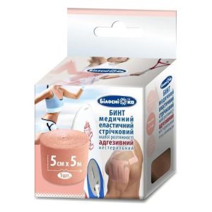 Кінезіо тейп ТМ “Білосніжка” 5см*5м (тілесний)