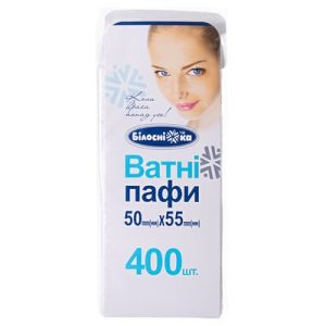 Ватні пафи ТМ "Білосніжка" 400 шт.