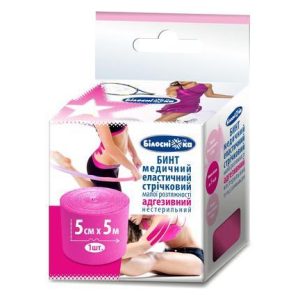 Кінезіо тейп ТМ “Білосніжка” 5см*5м (рожевий)