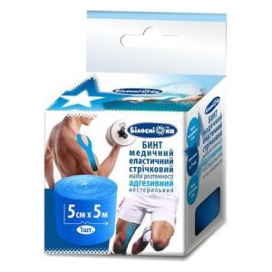 Кінезіо тейп ТМ “Білосніжка” 5см*5м (синій)