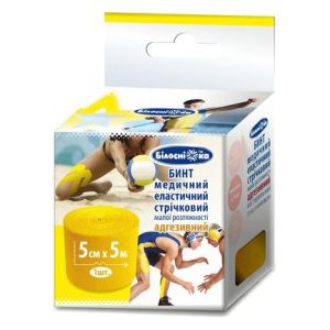 Кінезіо тейп ТМ “Білосніжка” 5см*5м (жовтий)