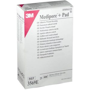 Адгезивна пов'язка для закриття ран 3M Medipore + Pad 10 х 15 см (3569E) №25