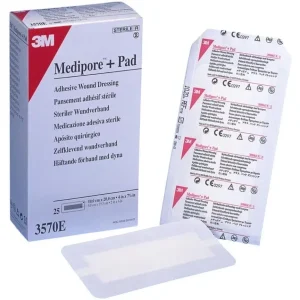 Адгезивна пов'язка для закриття ран 3M Medipore + Pad 10 х 20 см (3570E) №25