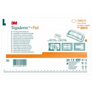 Tegaderm + Pad хірургічна плівкова пов'язка 3M (3591Е) 9 см х 25 см 1 шт