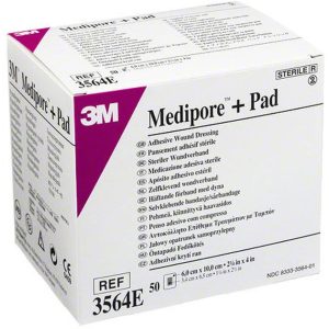 Адгезивна пов'язка для закриття ран 3M Medipore + Pad 6 х 10 см (3564E) №50