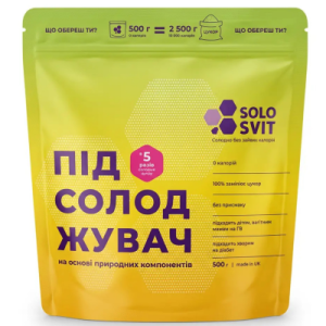 Підсолоджувач "СолоCвіт" 1:5 без присмаку жовтий дойпак 500 г