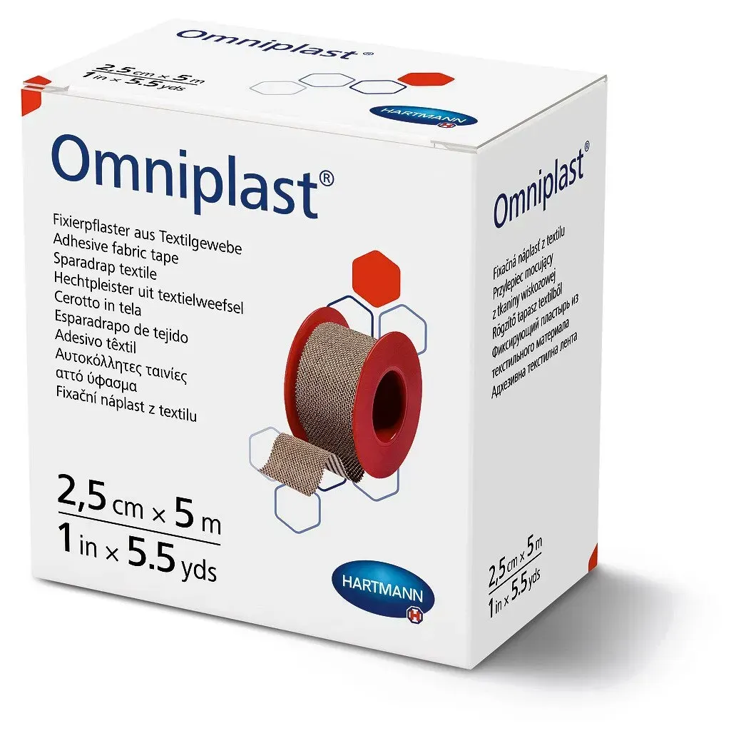 Пластир фіксуючий текстильний Omniplast® 1,25 см х 5м №1 - Зображення 2