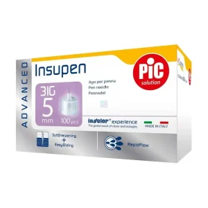 Голки стерильні для інсулінових ручок INSUPEN ADVANCED, 31G x 5мм (0,25 x 5мм), 100 шт